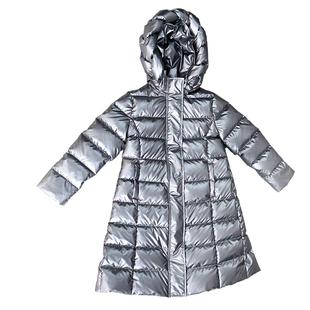 辫子蝴蝶结90白鹅绒女童长款羽绒服儿童女孩可爱加厚加长免洗面料