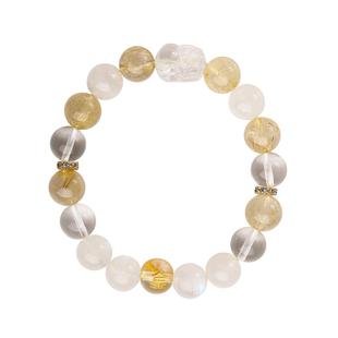 灵机麦玲玲【喜金】五福匀和貔貅手链女国风金发晶手串情人节礼物