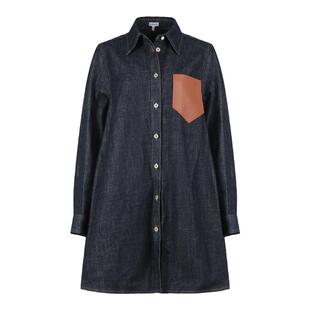 LOEWE 女士宽松版中长款梯形牛仔衬衫上衣外套 S540Y13X27