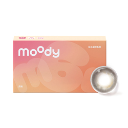 moody硅水凝胶美瞳定轴高光亚麻蓝彩色隐形眼镜月抛2片