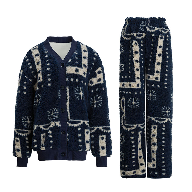 NoirTease奈黎诗冬季加绒加厚情侣睡衣保暖特厚家居服两件套装