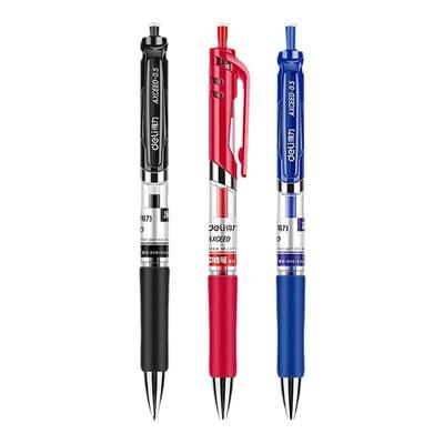 得力中性笔子弹头按动款0.5mm