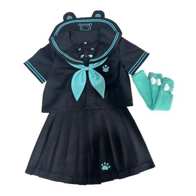 初音小熊来信水手服jk百褶裙套装
