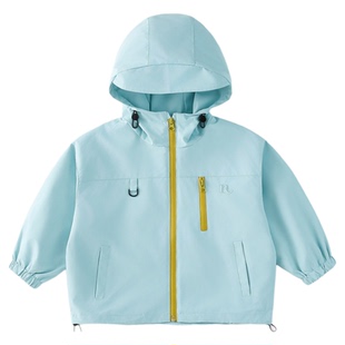 男童冲锋衣外套2026春装新款儿童中大童男孩春秋款连帽防风上衣