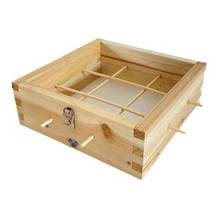 新款方格子蜂箱杉木蜜蜂单层格子层带配件土养加层续箱原木包邮