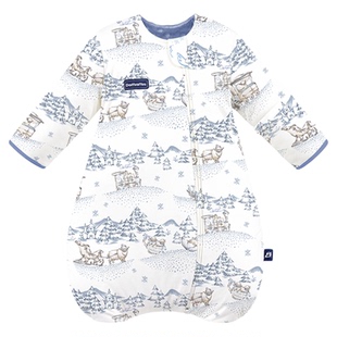 Domiamia一体睡袋婴儿新生儿恒温宝宝秋冬豆豆绒可拆卸袖防踢被