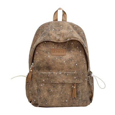 复古初中生女双肩包大容量电脑包