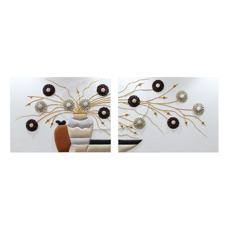 现代简约卧室床头挂画3D立体壁画