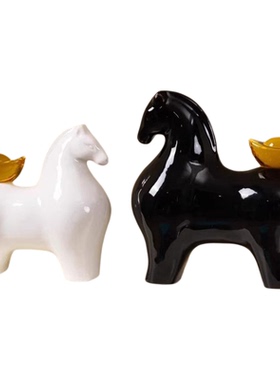 陶瓷双马携金来，马上有钱发大财