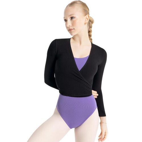F 43223 Yoga Top Long Sleeve Dance Wear 绑带修身瑜伽上衣