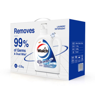 (包邮)山姆代购 威露士洗衣液 全能6合1洗衣液棉籽柔白 2.5kg*4瓶