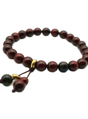 原创复古小叶紫檀单圈手串手链佛珠男女款礼物简约文艺