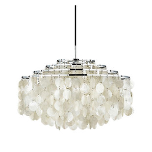 客厅天然贝壳Verpan法式主灯复古圆形浪漫餐厅卧室贝母风铃吊灯