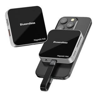 蓝硕typec手机磁吸扩展坞转hdmi拓展usb3.2苹果华为联想笔记本电脑平板一体机M4游戏直播采集卡全功能分线器