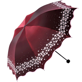 天堂伞晴雨伞女防晒防紫外线小巧便携遮太阳伞折叠两用旗舰店官网