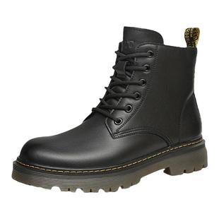 红蜻蜓马丁靴男士秋冬季新款男鞋加绒厚底皮鞋短靴子英伦风机车靴