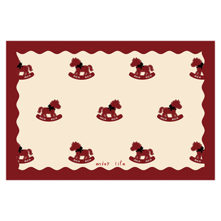 入户地垫2026新款马年门垫玄关地毯进门新年脚踏垫子轻奢红色丝圈
