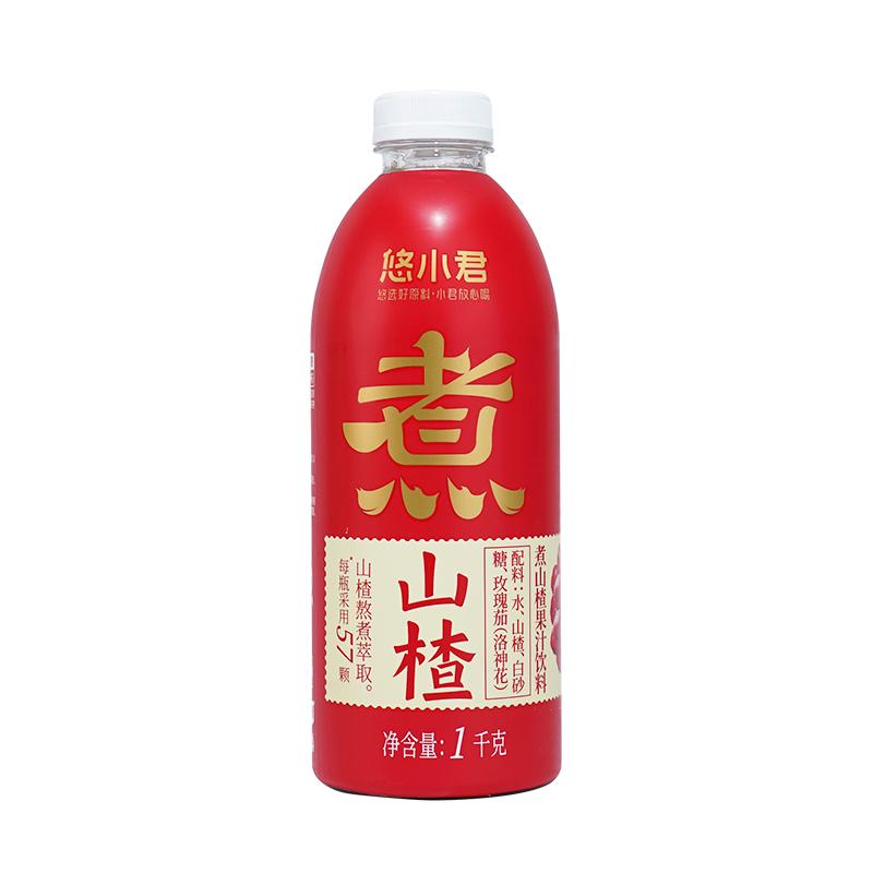 悠小君开胃铁山楂汁饮料1升大瓶
