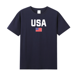 美国男子篮球梦之队T恤usa训练服纯棉圆领青少年运动宽松短袖上衣