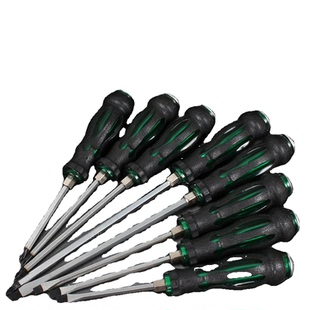 钒钢7件可敲击穿心螺丝刀套装通心起子带磁性十字一字平口改锥