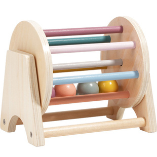 Lucy&leo儿童启蒙早教纺织鼓幼儿实木滚动鼓宝宝手眼协调趣味玩具