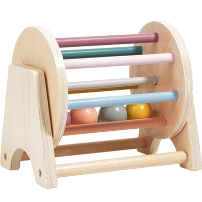 Lucy&leo儿童启蒙早教纺织鼓幼儿实木滚动鼓宝宝手眼协调趣味玩具