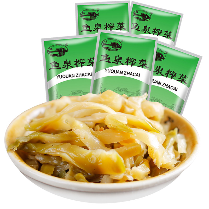 鱼泉榨菜脆香榨菜丝80g*10袋重庆涪陵清淡腌菜麻辣咸菜下饭菜旗舰