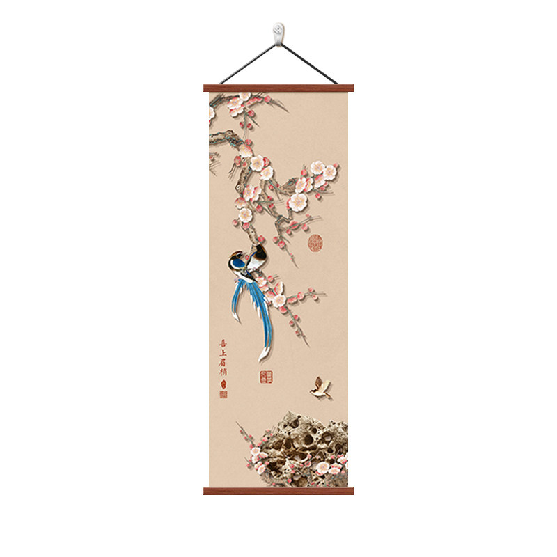 喜上枝头新中式玄关装饰画茶室