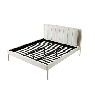 铁艺床现代简约软包床小户型铁床主卧双人床1米8奶油风床泰洛森