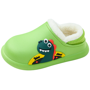 【防水包跟】儿童棉拖鞋居家外穿防滑软底男女中大童宝宝加绒棉鞋