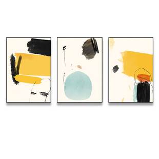 北欧现代客厅沙发背景墙三联画温馨大气ins风格抽象艺术壁画挂画
