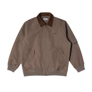 BUTTBILLTeflon三防 25SS日系复古拉链棒球服飞行夹克灯芯绒外套