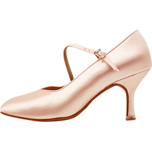 【贝蒂官方】摩登舞鞋女士交谊舞蹈鞋专业国标舞软底白色中跟138