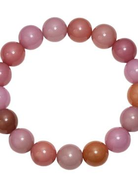茶色菩提子手串粉紫白玉菩提手链