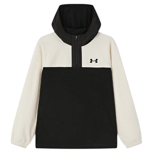 安德玛童装25秋冬新款儿童摇粒绒保暖卫衣休闲运动男女童连帽上衣