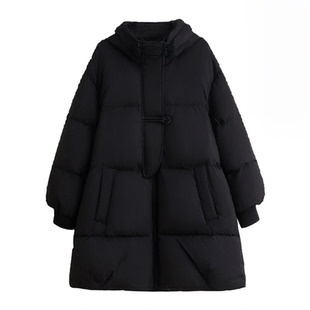 女童三防羽绒服新中式新国标90白鸭绒中长款加厚儿童洋气毛领冬装