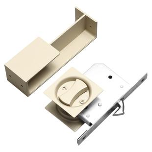 美式香槟金色口袋移门拉手推拉门锁暗藏平移门锁嵌入式卧室门把手