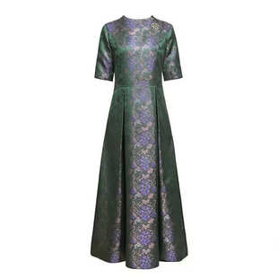 宋锦真丝连衣裙2026春季轻奢高级感正式场合高个子早春气质礼服女