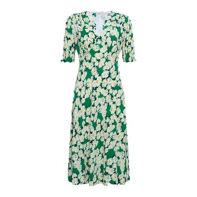 DVF印花复古绉纱连衣裙DS1S001