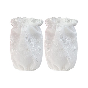 袖套女2025新款办公室上班工作短护袖冬季羽绒服白色透明蕾丝套袖