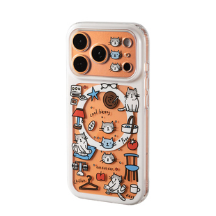 dokdatdap猫咪拼贴苹果iphone17promax手机壳磁吸可爱适用苹果16promax保护套全包苹果15pro手机壳卡通可爱