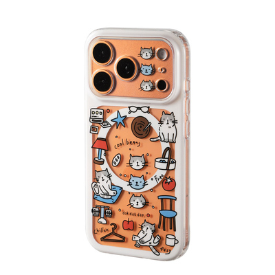 dokdatdap猫咪拼贴苹果iphone17promax手机壳磁吸可爱适用苹果16promax保护套全包苹果15pro手机壳卡通可爱