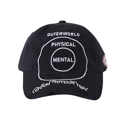 「CIRCLE」水洗刺绣破坏弯沿帽