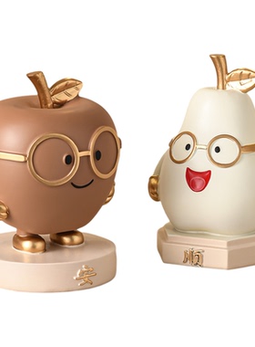 可爱苹果梨子平安顺利摆件礼品