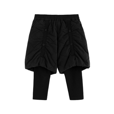 女童假两件中裤加绒保暖靴裤冬款