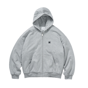 714street日系连帽卫衣开衫2025冬季潮牌夹棉外套宽松针织棉服男