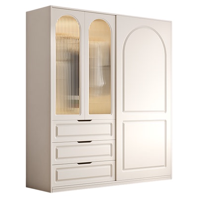 实木生态板衣柜卧室家用奶油风