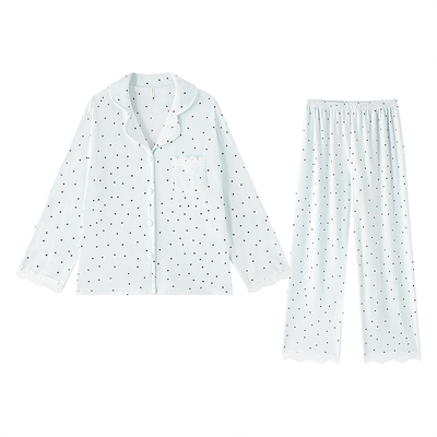 BE海岛绒蕾丝波点新品女睡衣冬