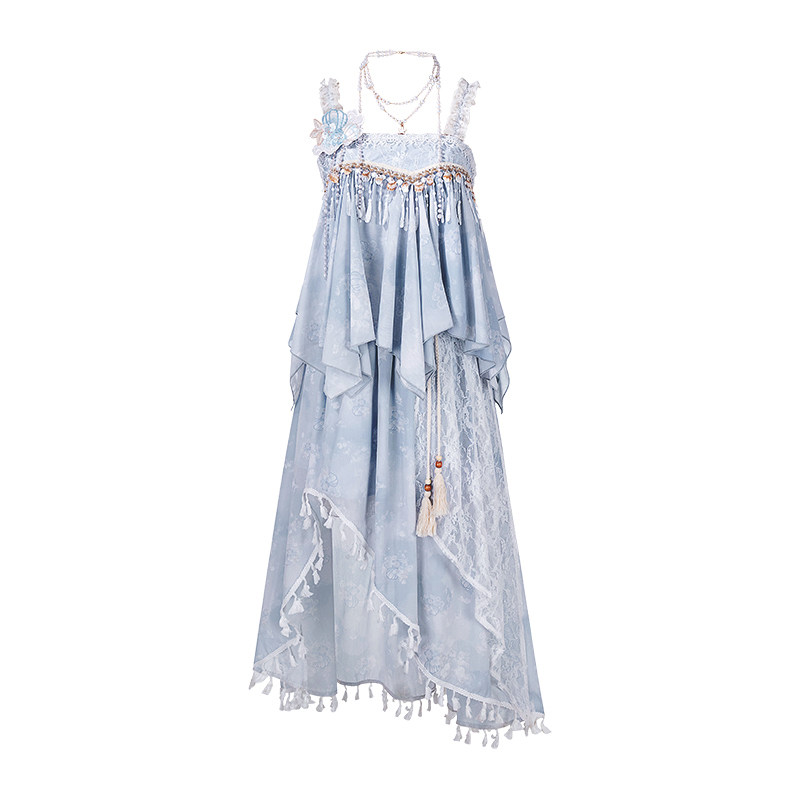 夏季汉服改良吊带连衣裙套装