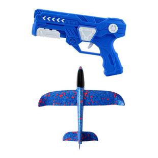 儿童弹射飞机枪软弹发射器泡沫模型手抛会飞天的户外玩具男孩手枪